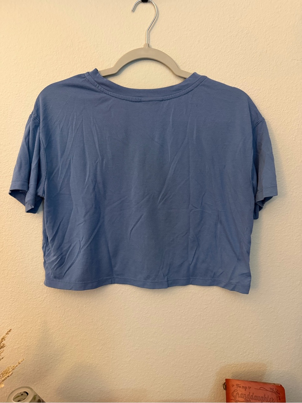 Nike Blue Crop Tee with White Swoosh - Picture 2 of 2